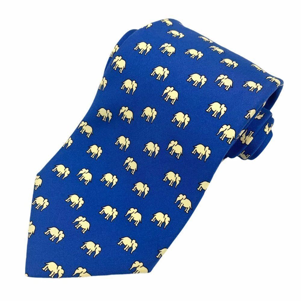 Figaret Men's 100% Silk NeckTie Elephants